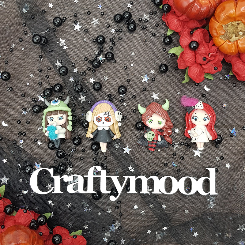 Sale Dressing up Halloween girls - Embellishment Clay Bow Centre