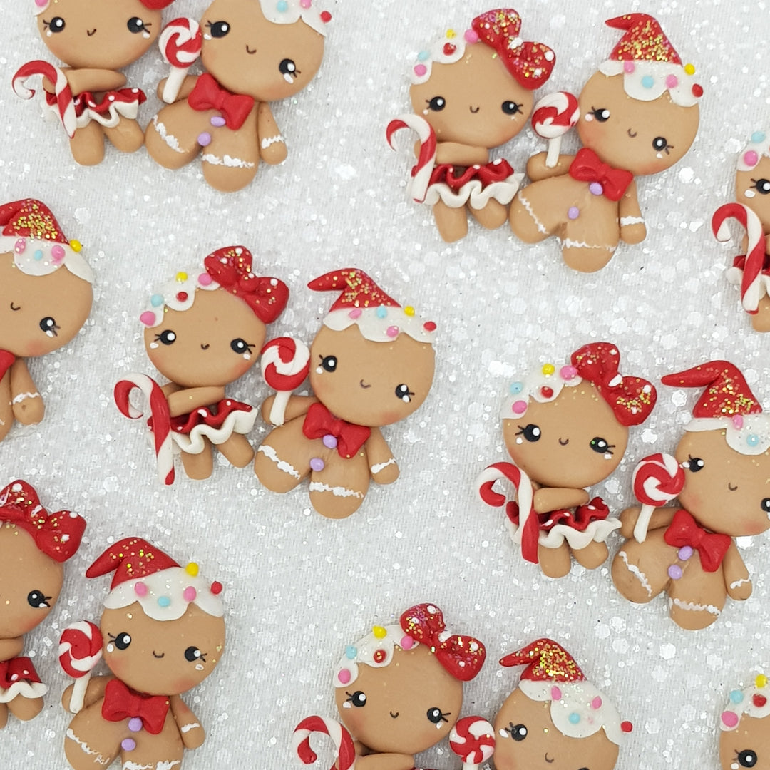 Mr. Mrs. Gingerbread - Embellishment Clay Bow Centre
