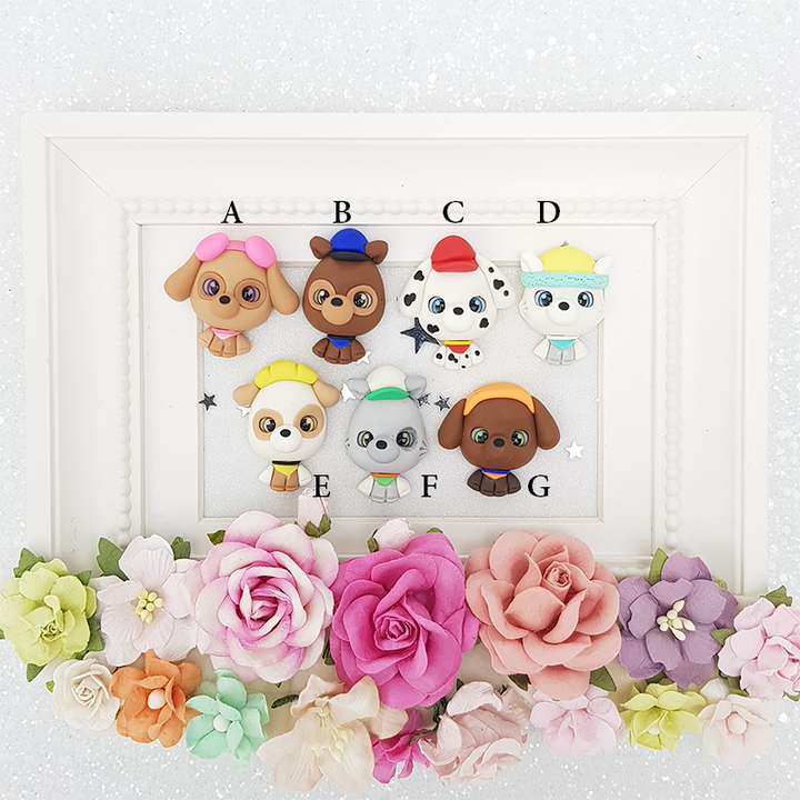 Cute patrol dogs - Embellishment Clay Bow Centre