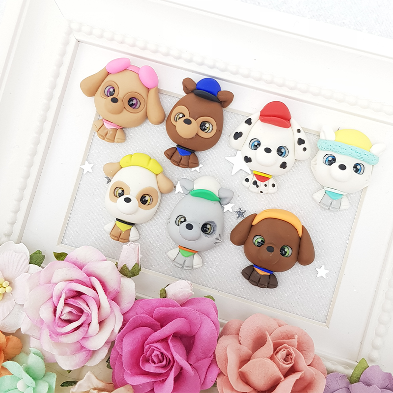Cute patrol dogs - Embellishment Clay Bow Centre