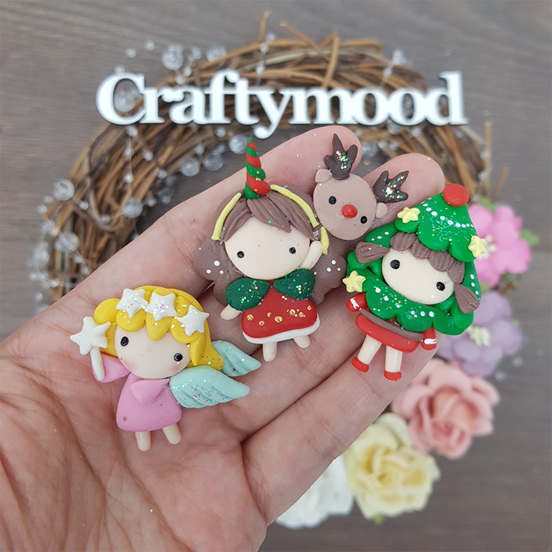 Christmas dressing up girls - Embellishment Clay Bow Centre