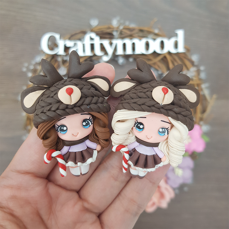 Deer hat girls - Embellishment Clay Bow Centre