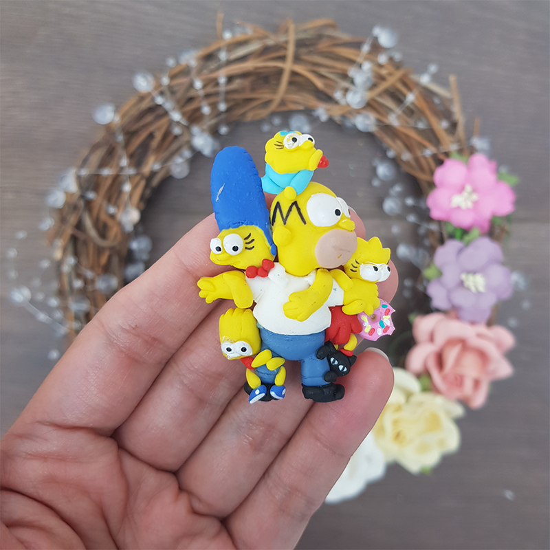 Yellow big family - Handmade Flatback Clay Bow Centre
