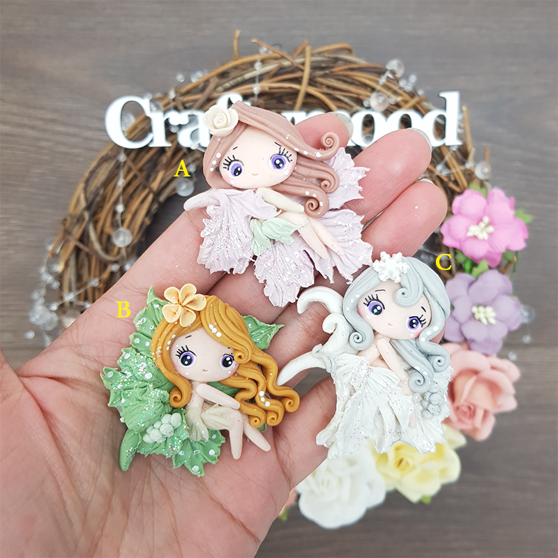 Flower fairies - Embellishment Clay Bow Centre