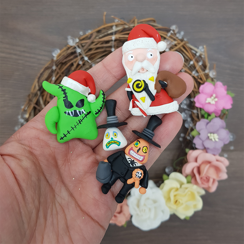 Ghosts and Santa - Embellishment Clay Bow Centre