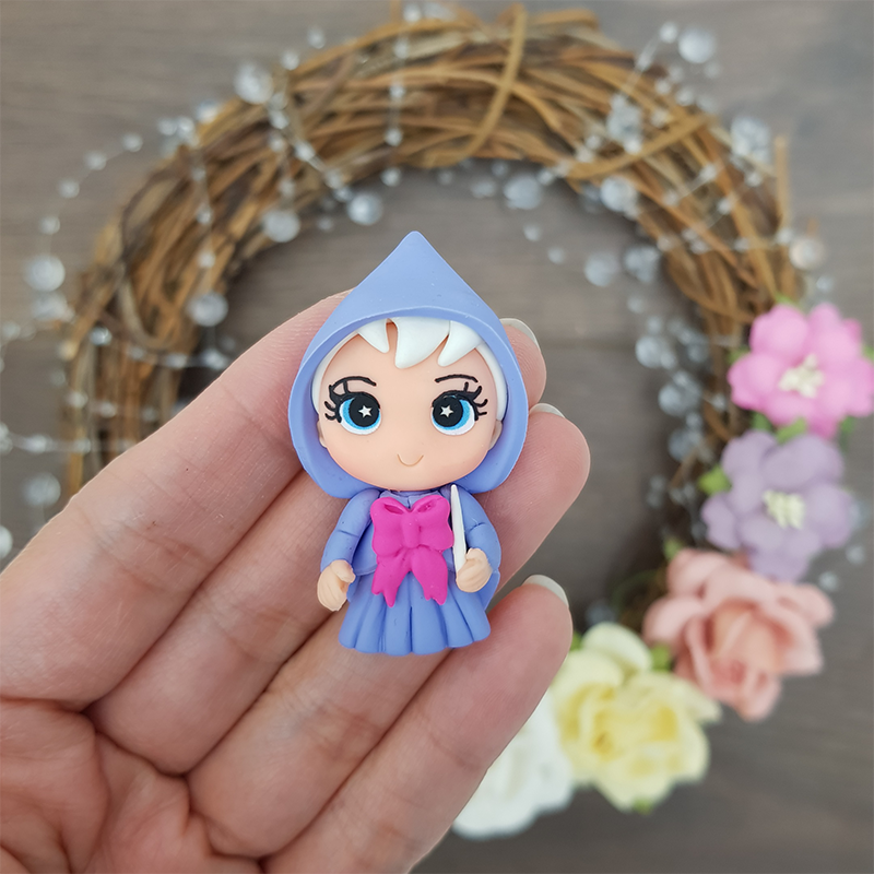 The fairy godmother - Handmade Flatback Clay Bow Centre
