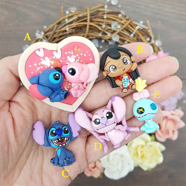 Adorable monster cameo - Embellishment Clay Bow Centre