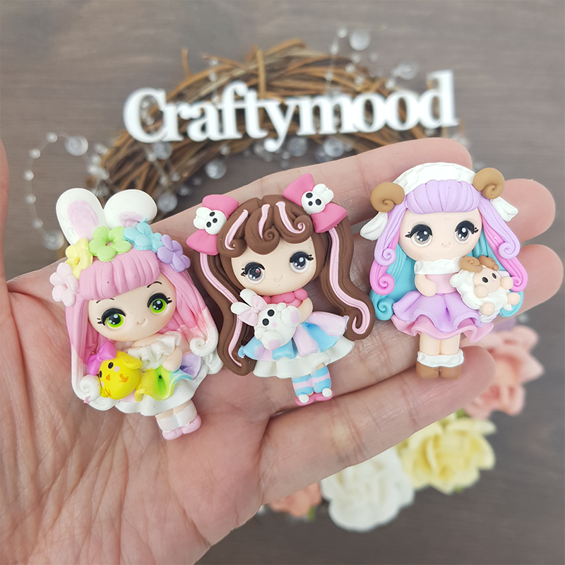 MAX 2 EACH model each PERSON Easter girls - Embellishment Clay Bow Centre