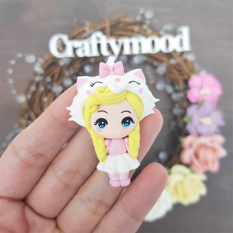 MAX 2 EACH PERSON Dressing Up Cat Girl - Embellishment Clay Bow Centre