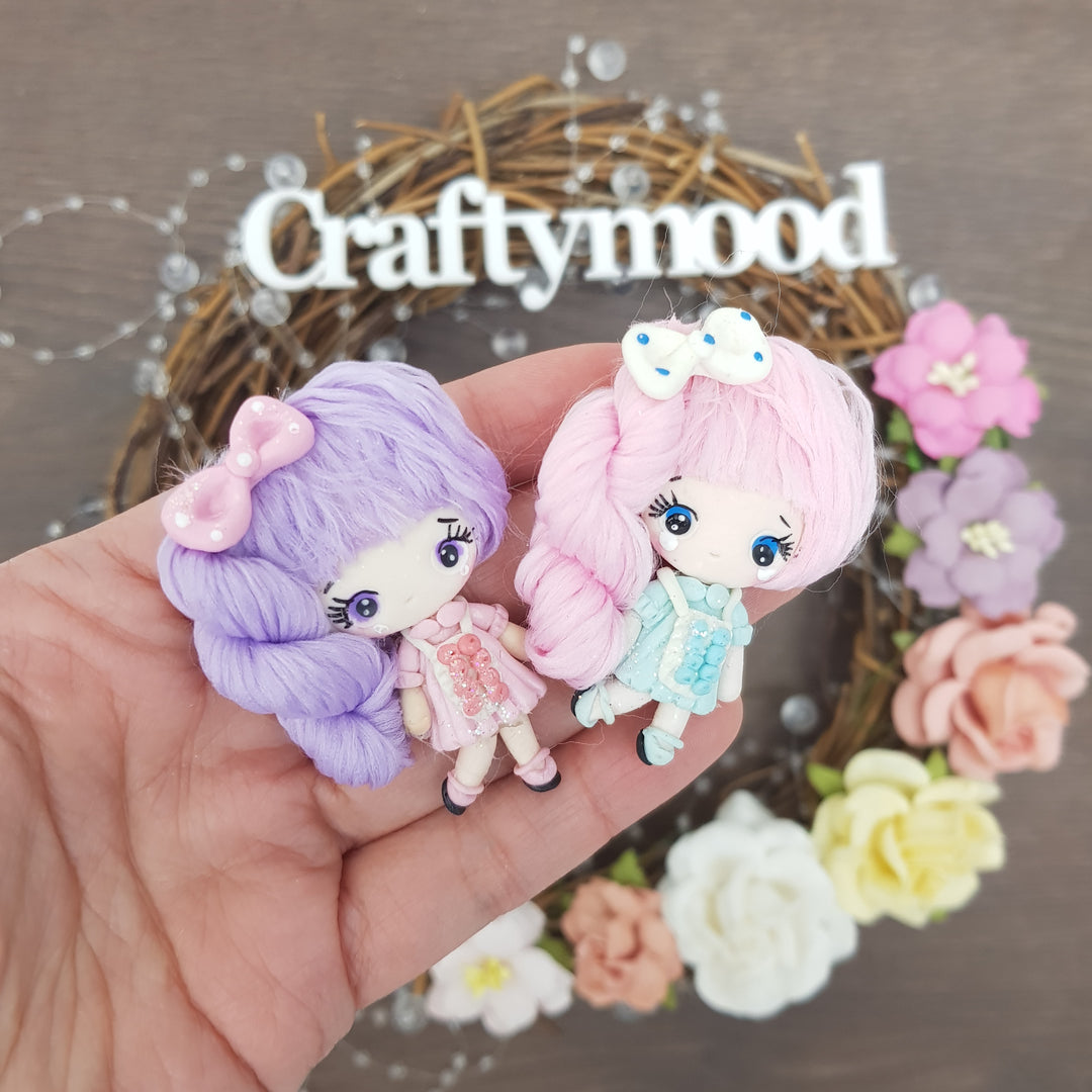 Kawaii girl - Embellishment Clay Bow Centre