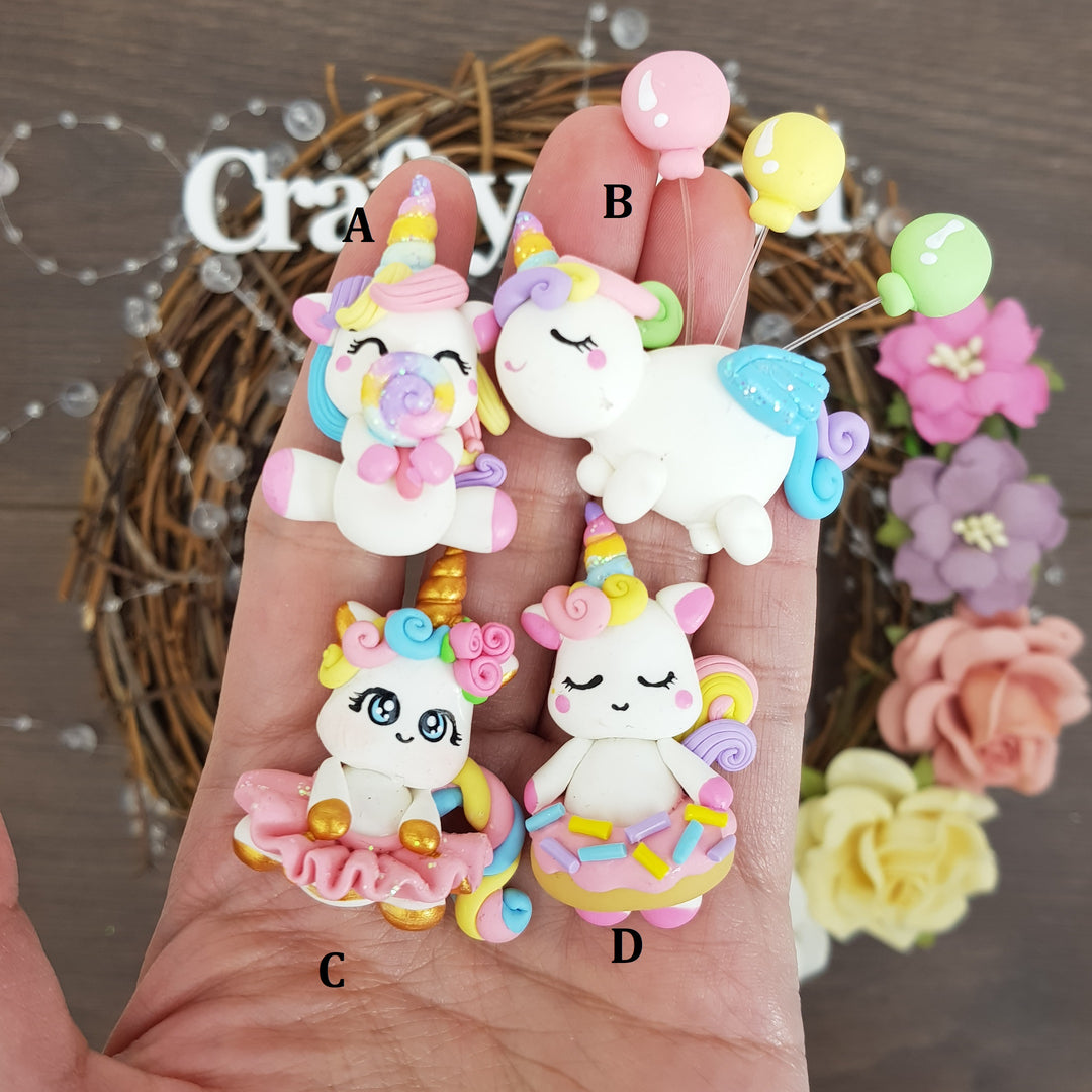 Cute unicorns - Embellishment Clay Bow Centre
