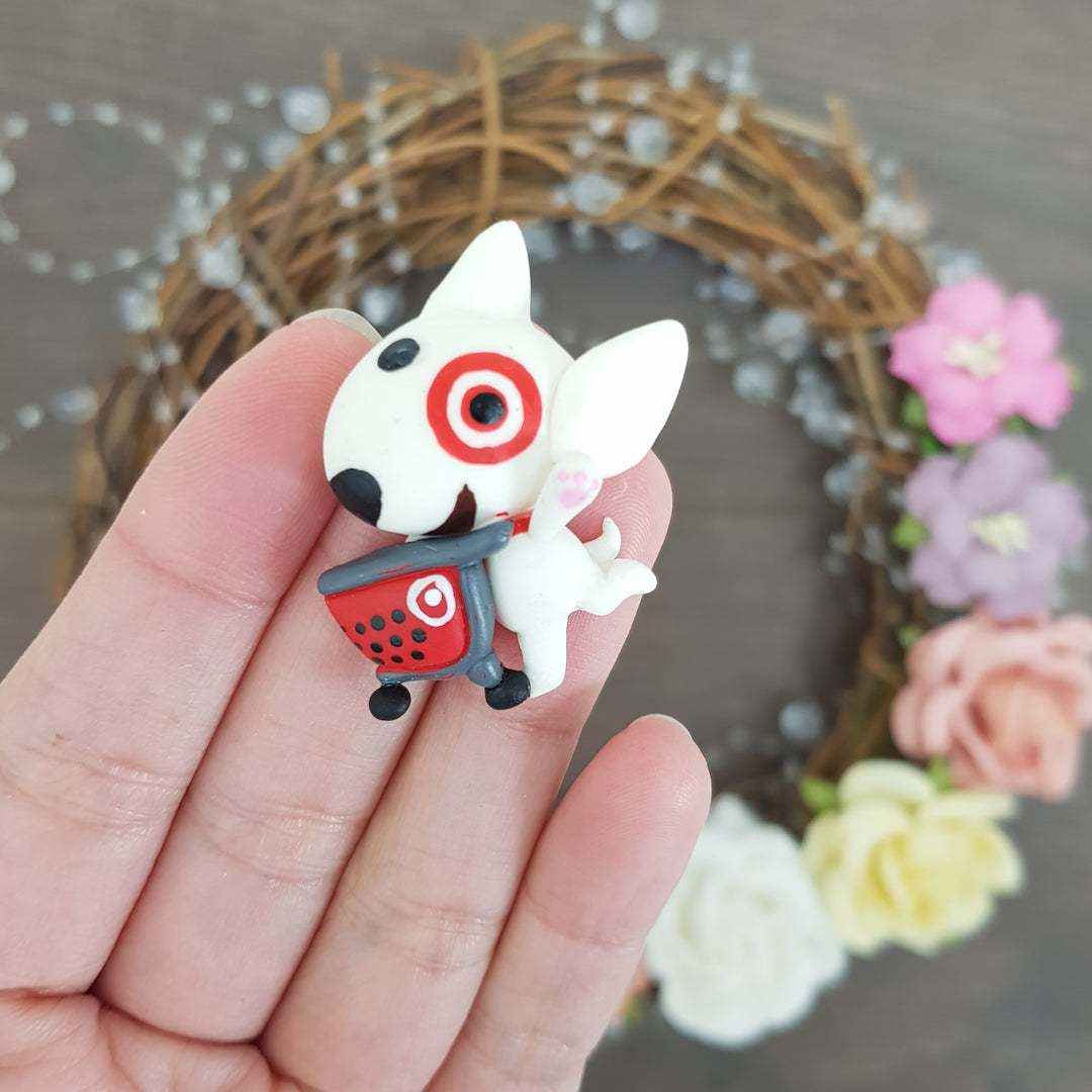 Happy white dog - Embellishment Clay Bow Centre
