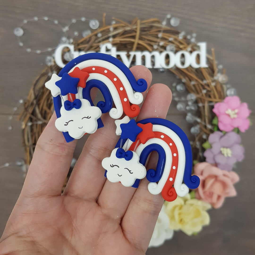 Rainbow cloud independence - Embellishment Clay Bow Centre