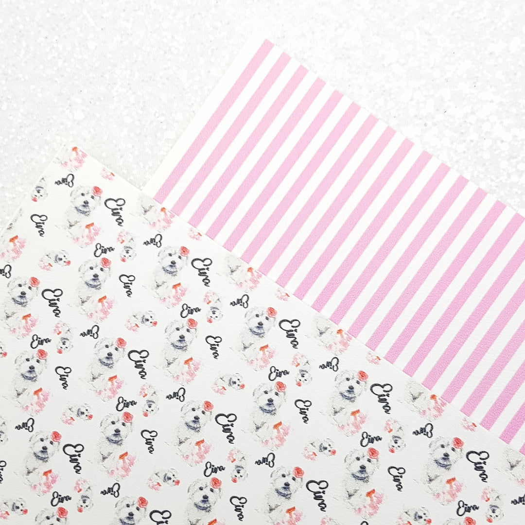 Maltesse - cotton de tulear - Pu Leather vinyl - canvas - choose Fabric material Sheets
