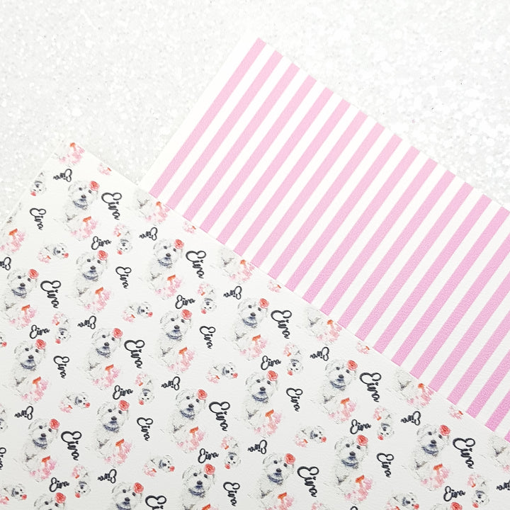 Maltesse - cotton de tulear - Pu Leather vinyl - canvas - choose Fabric material Sheets