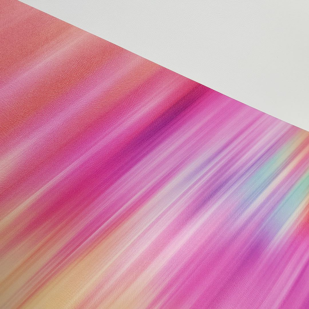 Oil Paint pink red yellow - vegan faux Leather vinyl - canvas - choose Fabric material Sheets