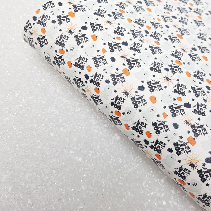 My first boo halloween - Pu Leather vinyl - canvas - choose Fabric material Sheets