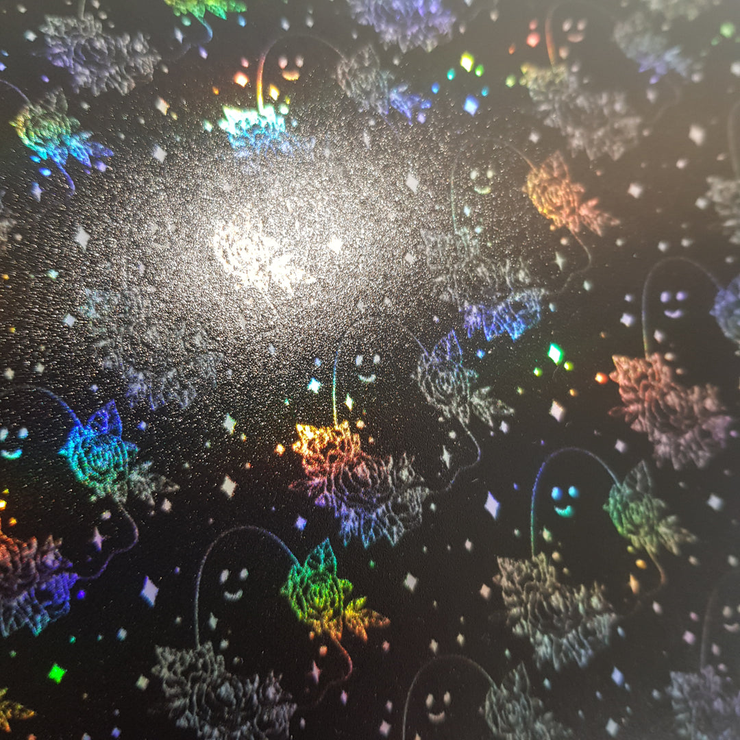 Holographic ghost - faux vegan Leather vinyl