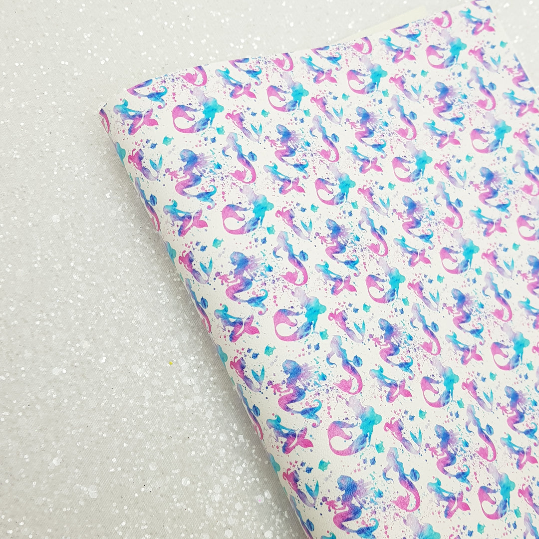 mermaid - Pu Leather vinyl - canvas - choose Fabric material Sheets