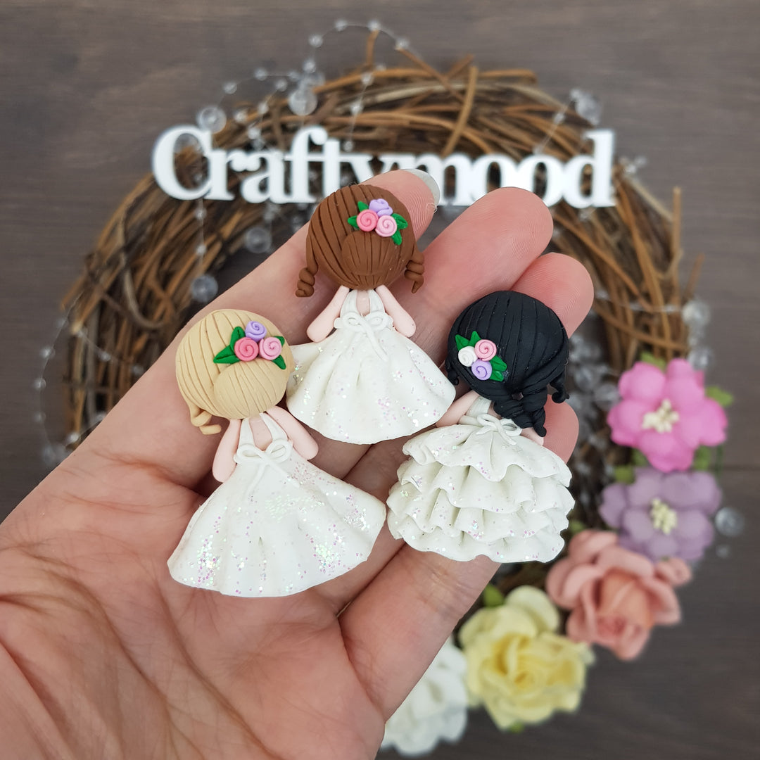 Back dress girls - Handmade Flatback Clay Bow Centre
