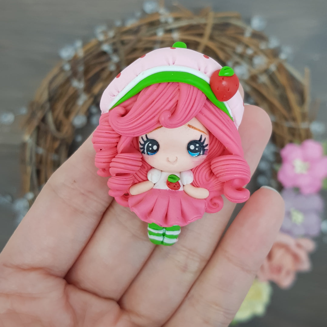 Strawberry sweet girl - Embellishment Clay Bow Centre