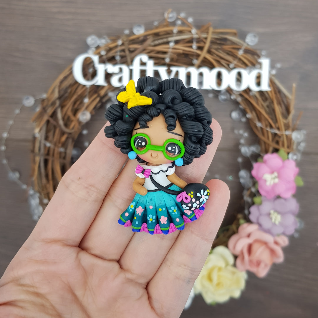 Magic village girl - Embellishment Clay Bow Centre