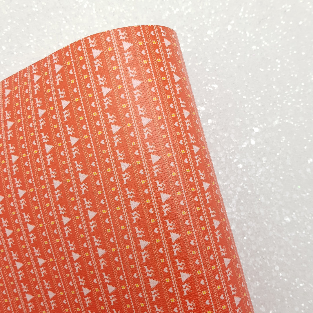 christmas jumper pattern - Pu Leatherette vinyl - canvas - choose Fabric material Sheets
