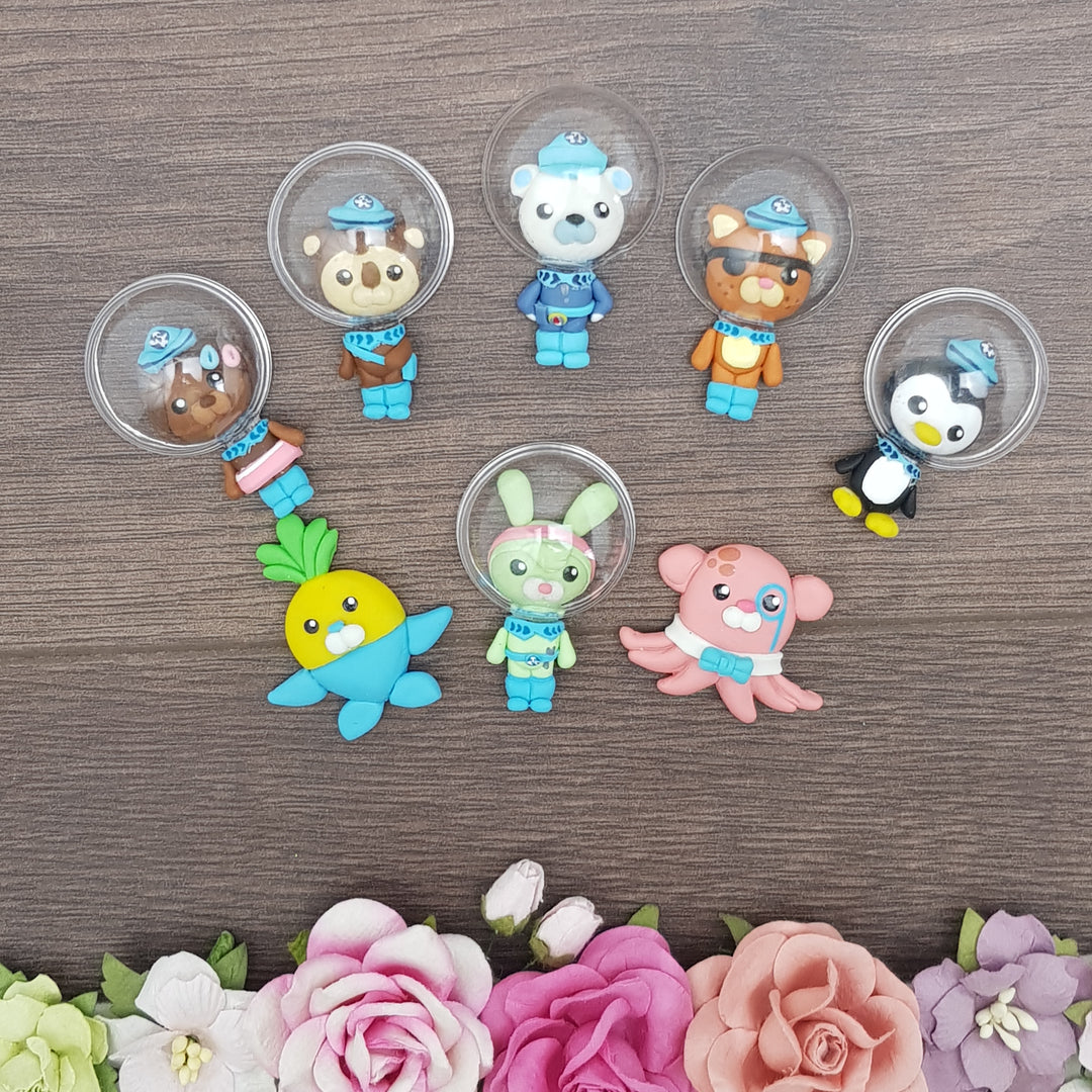 SALE under the sea police - Handmade Flatback Clay Bow Centre
