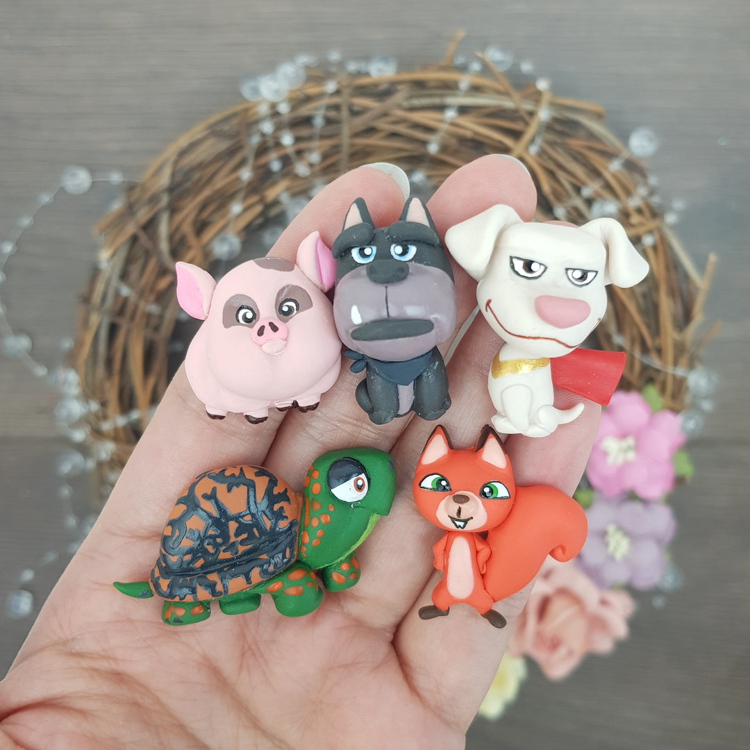 animal hero - Handmade Flatback Clay Bow Centre