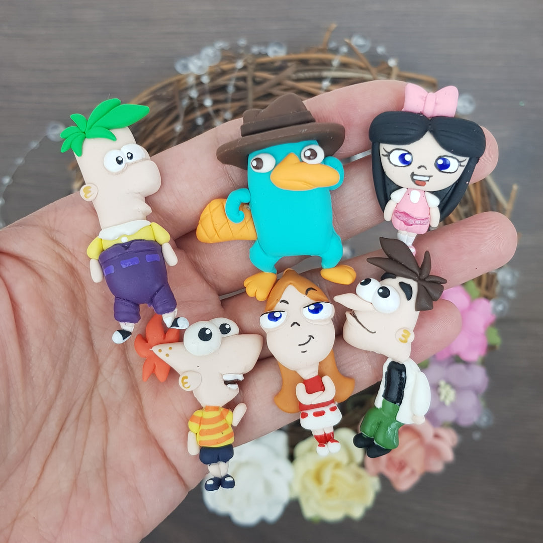 SALE platypus and friends - Handmade Flatback Clay Bow Centre