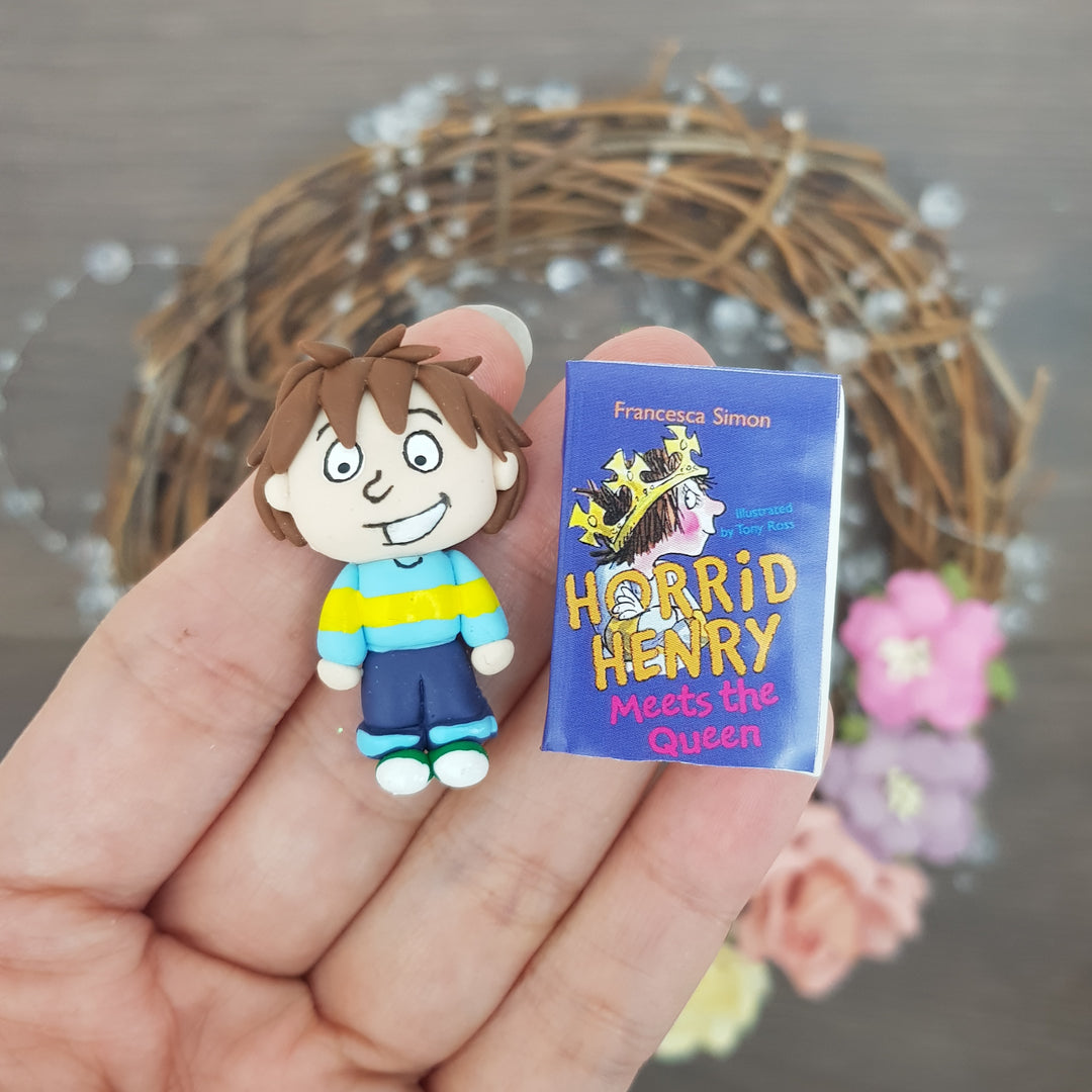 boy book set - Handmade Flatback Clay Bow Centre