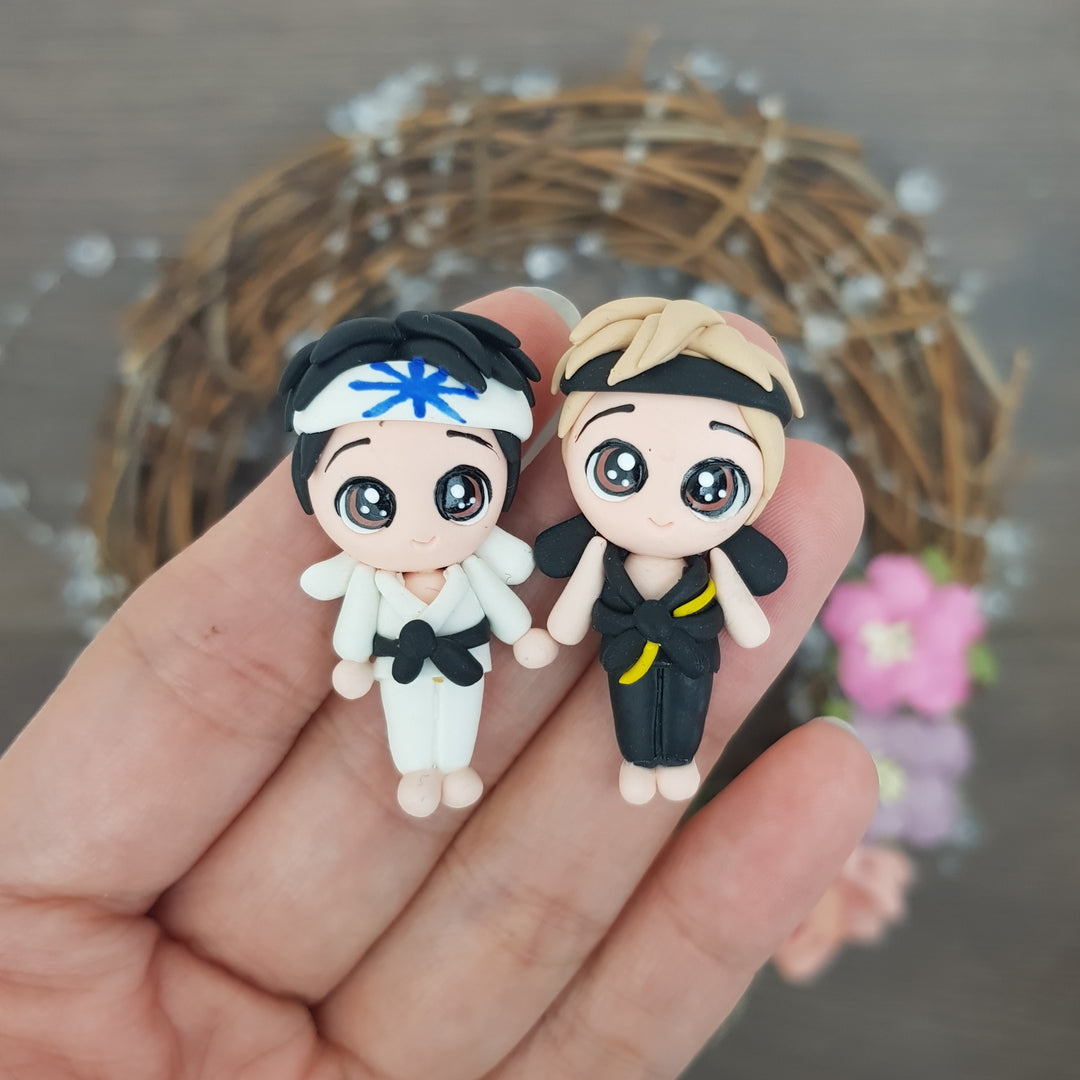 Karate boy - Handmade Flatback Clay Bow Centre