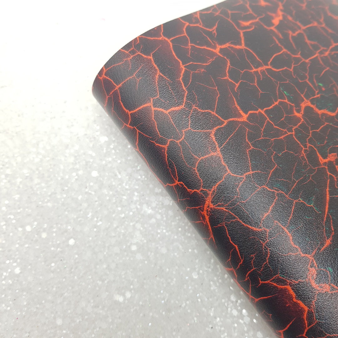 red lava - Pu Leather vinyl - canvas - choose Fabric material Sheets