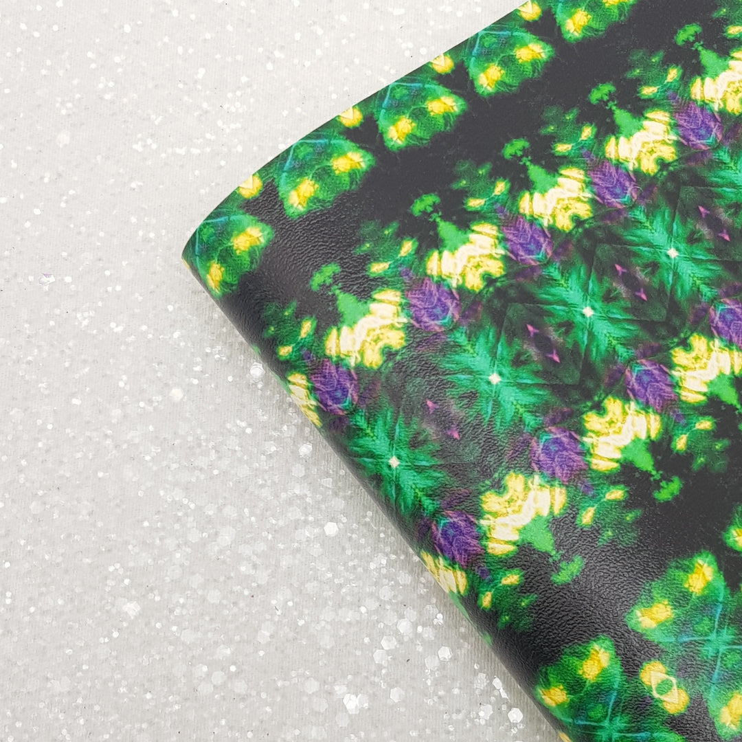 Green gem  - Pu Leather vinyl - canvas - choose Fabric material Sheets