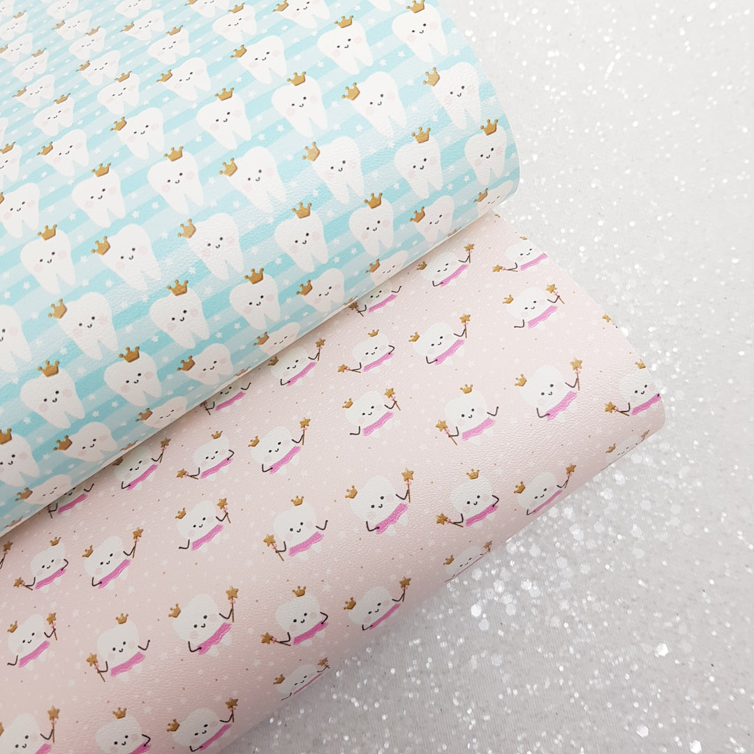 tooth fairy - Pu Leather vinyl - canvas - choose Fabric material Sheets