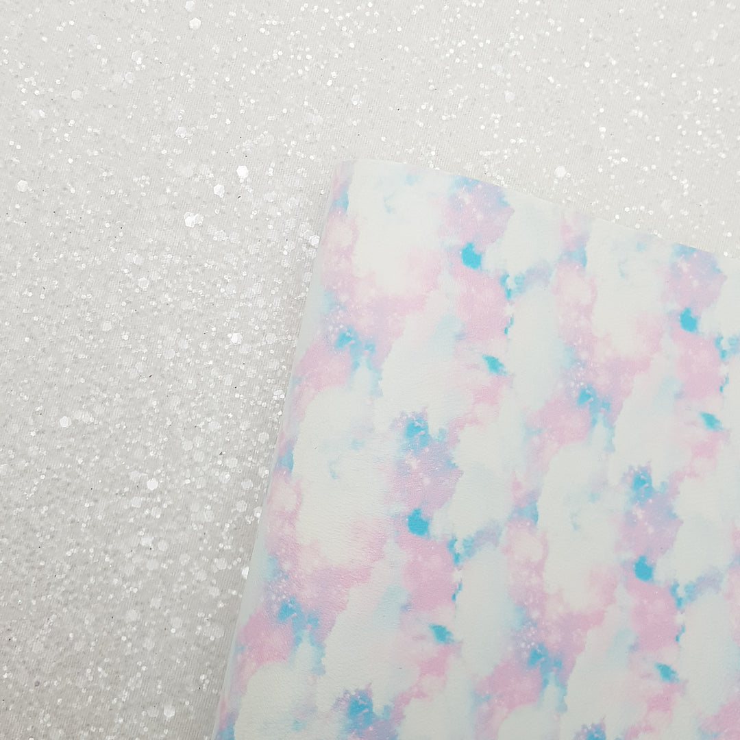 rainbow cloud - Pu Leather vinyl - canvas - choose Fabric material Sheets
