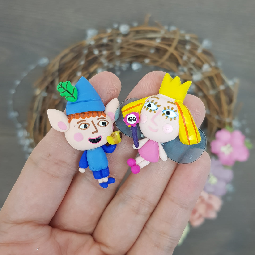 fairy elf - Handmade Flatback Clay Bow Centre