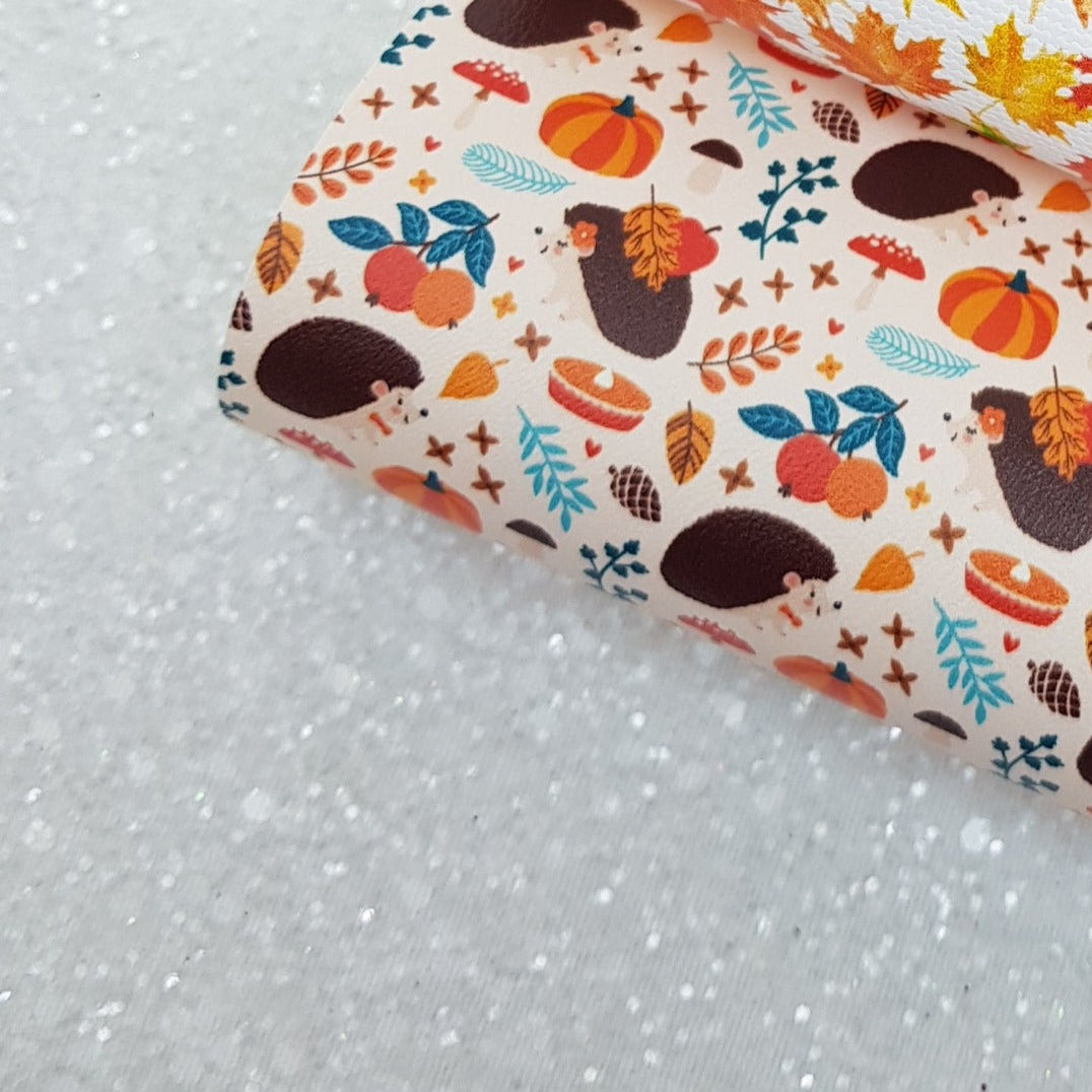 Hedgehog  - Pu Leather vinyl - canvas - choose Fabric material Sheets