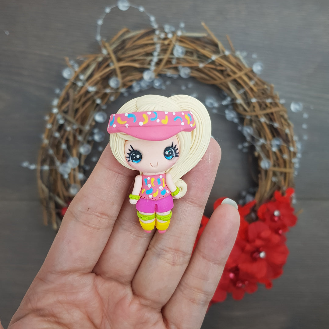 Summer cake girl - Embellishment Clay Bow Centre