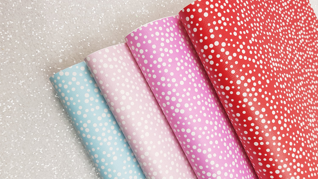 Spots snow - Pu Leather vinyl - canvas - choose Fabric material Sheets