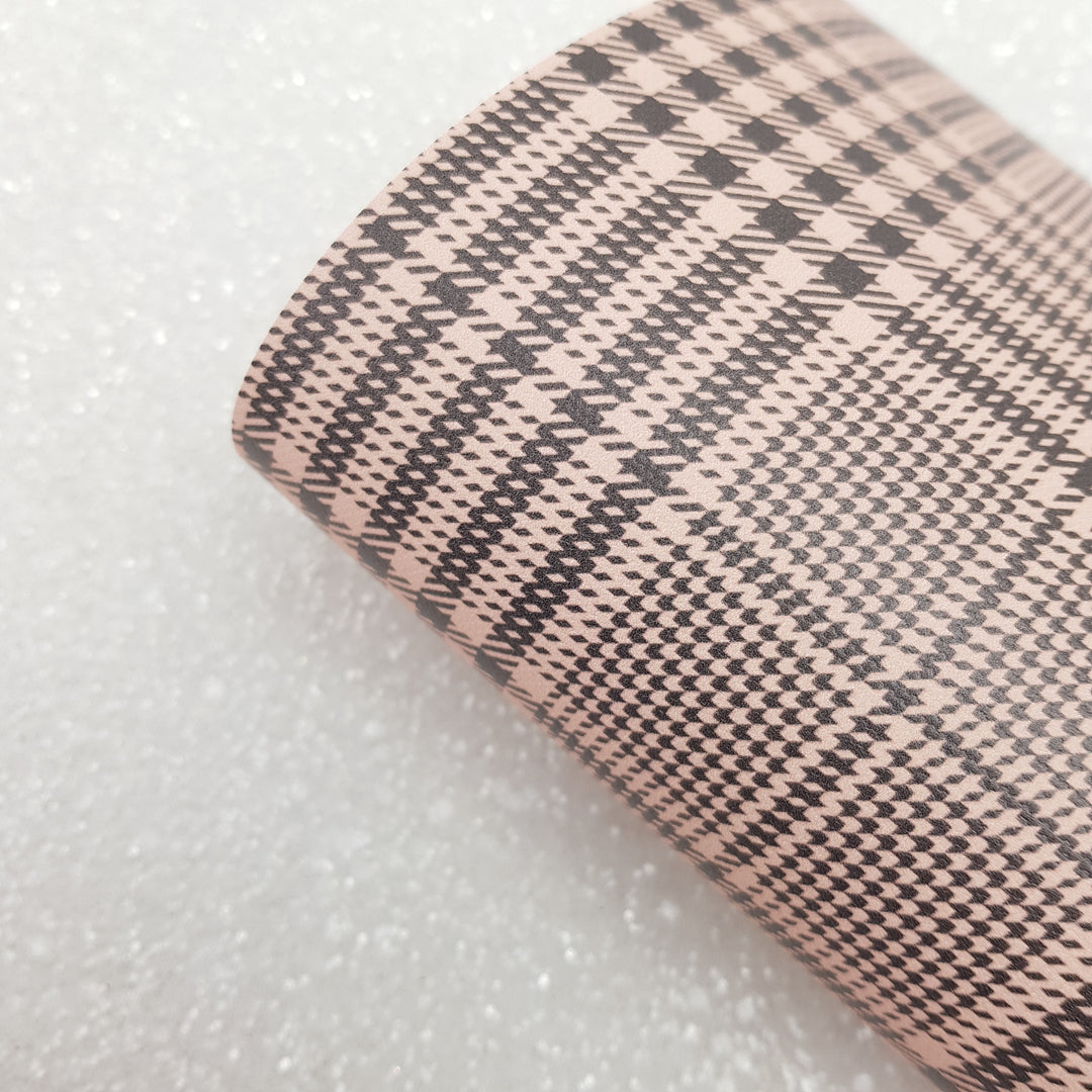 checkered pattern tartan  - Pu faux Leatherette vinyl - canvas - choose Fabric material Sheets