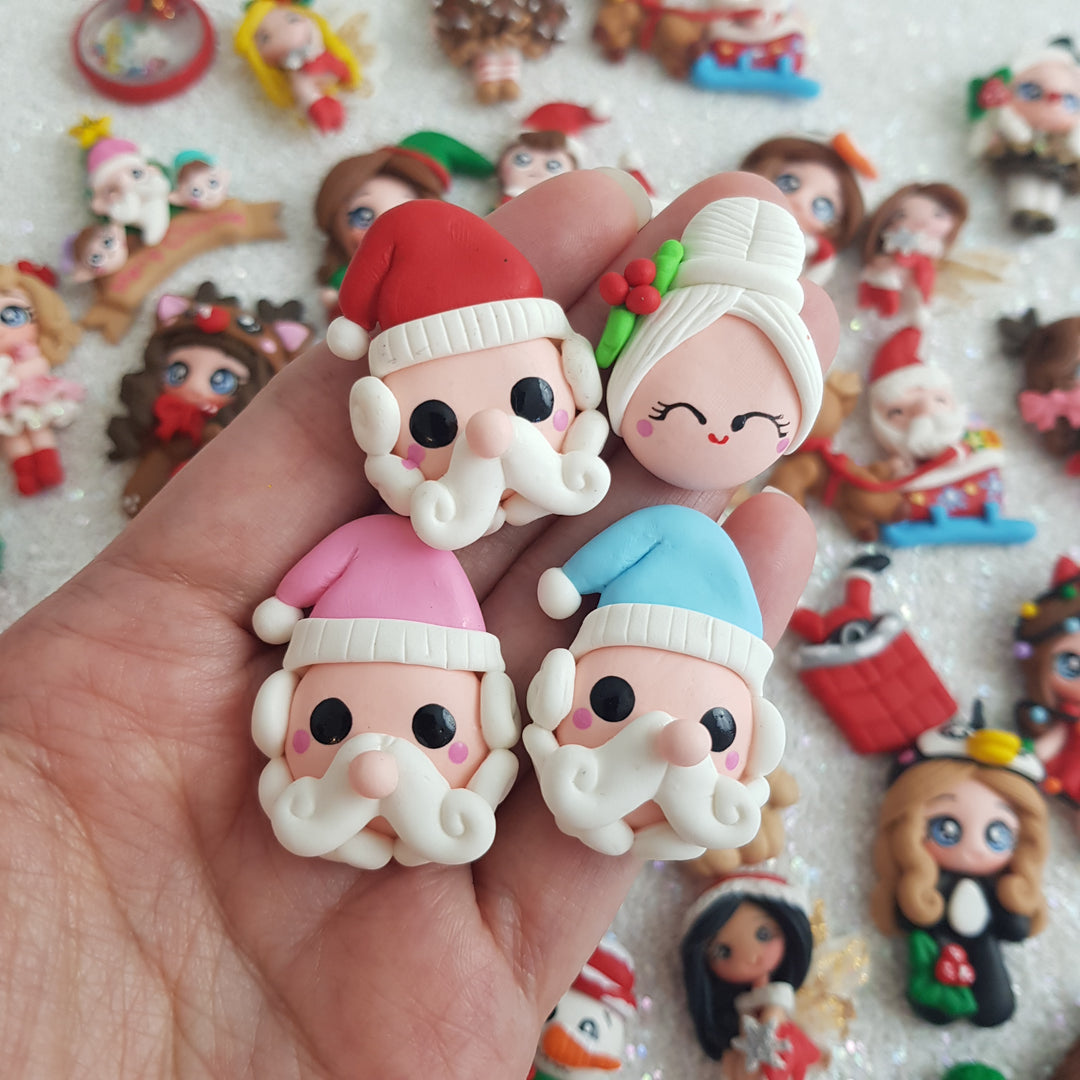 Clay Charm Embellishment - santa claus head Delight