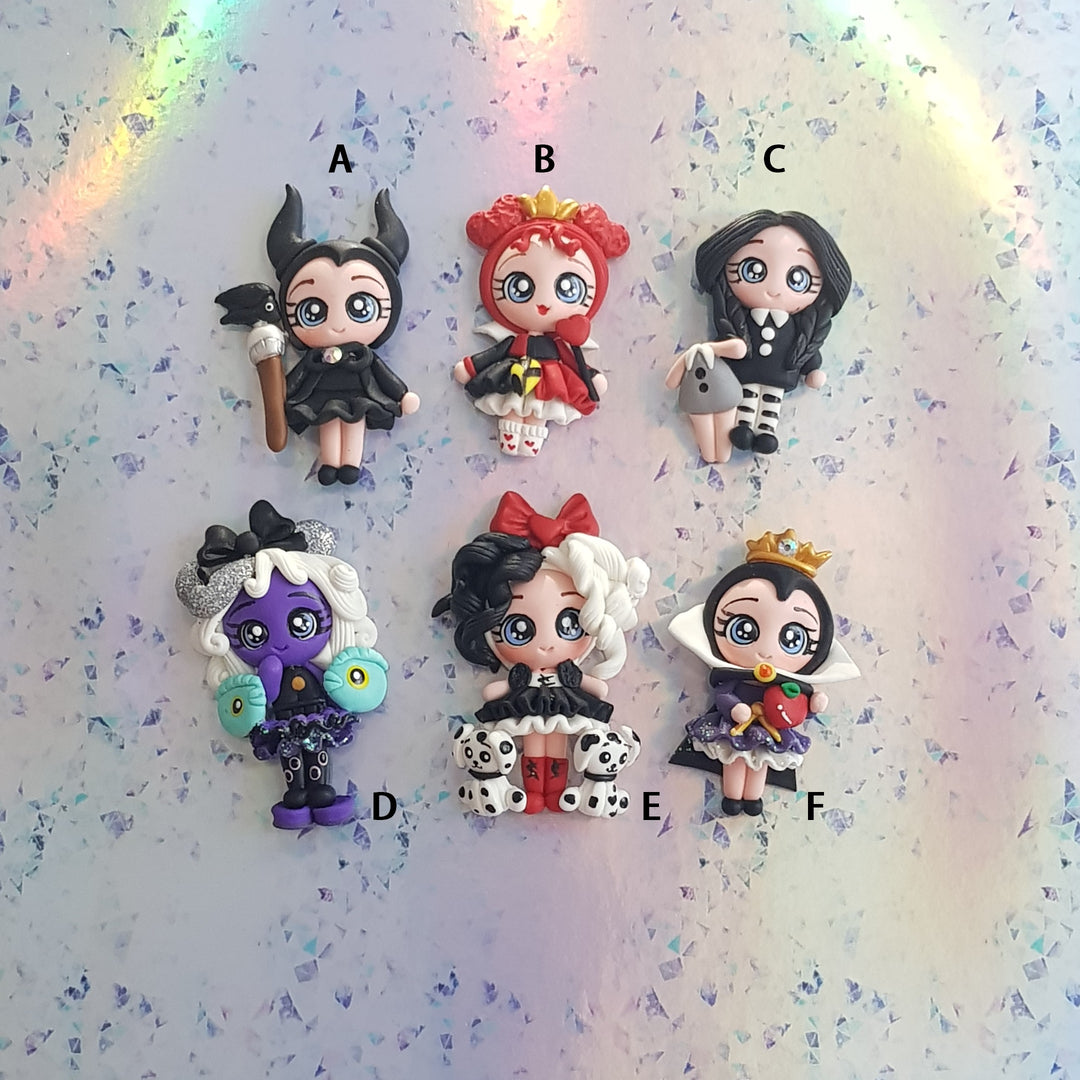 Cute villain gang - Handmade Flatback Clay Bow Centre