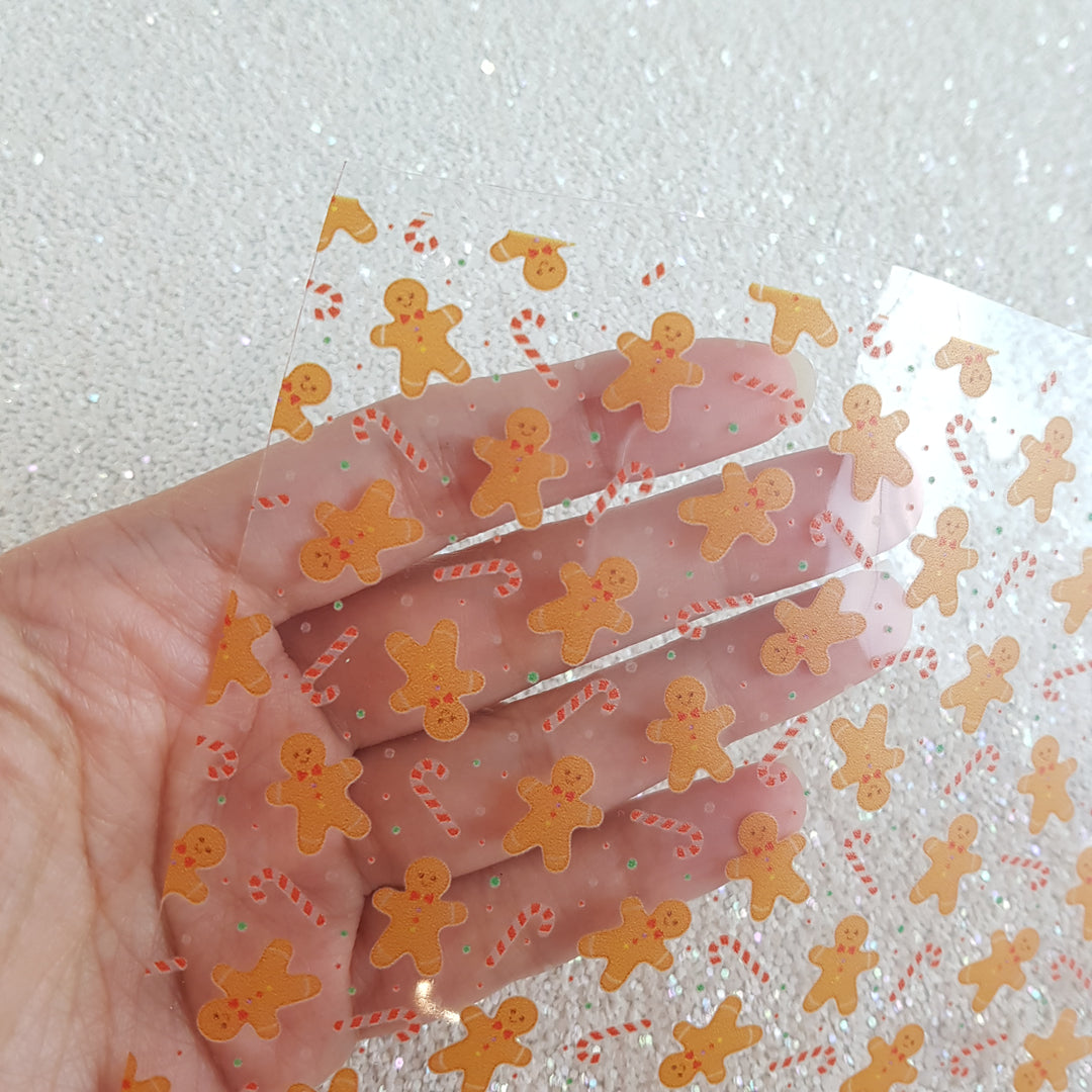 Christmas gingerbread - Clear transparent vinyl sheets