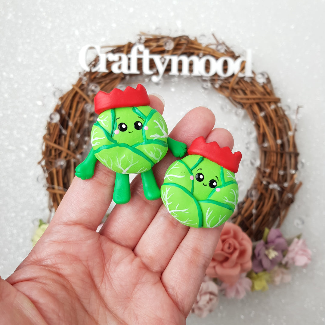 Brussel sprout - Embellishment Clay Bow Centre