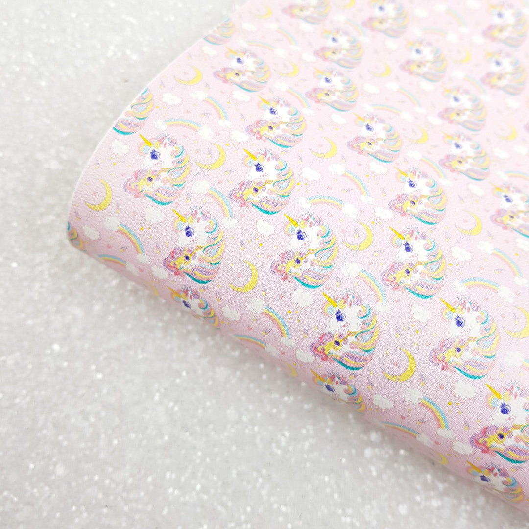 Unicorn - Pu Leather vinyl - canvas - choose Fabric material Sheets