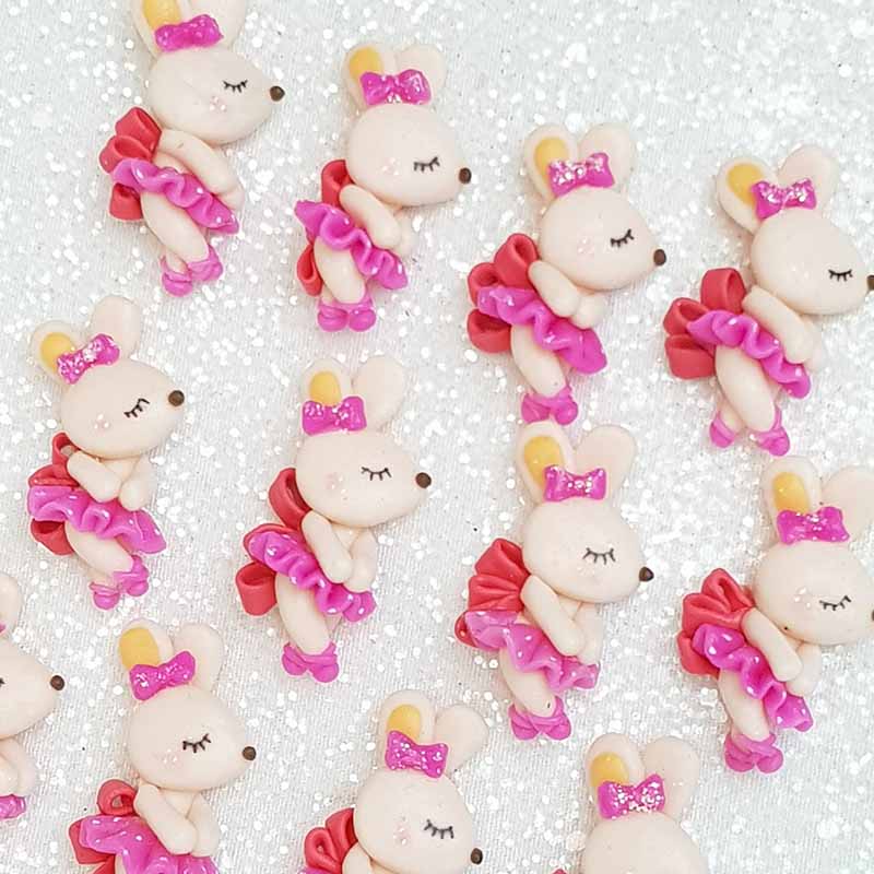 Clay Charm Embellishment - NEW BUNNY BALLERINA - Crafty Mood