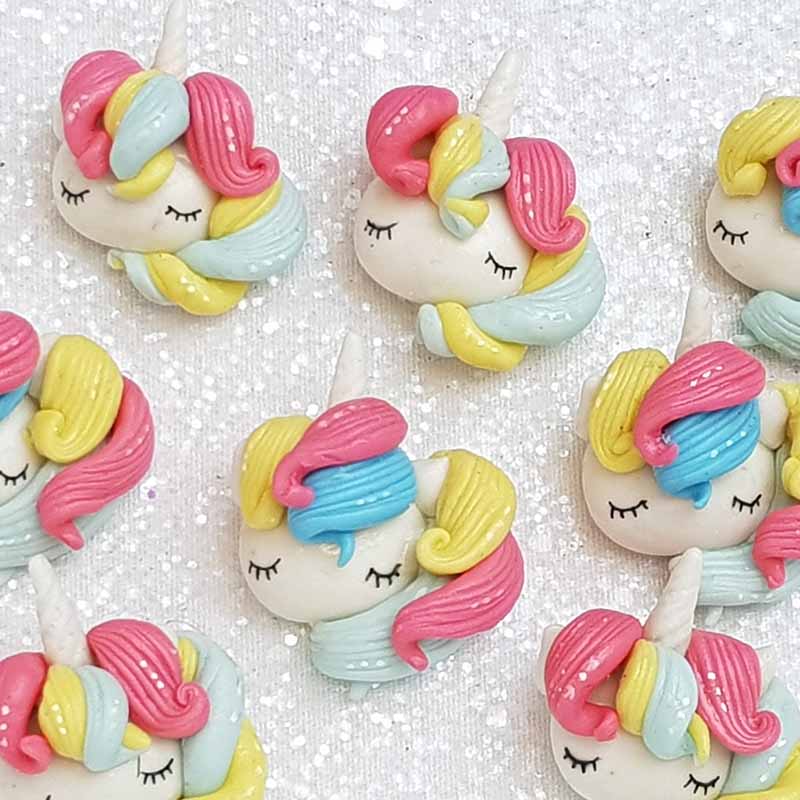 Clay Charm Embellishment - NEW UNICORN HEAD SLEEPY - Crafty Mood