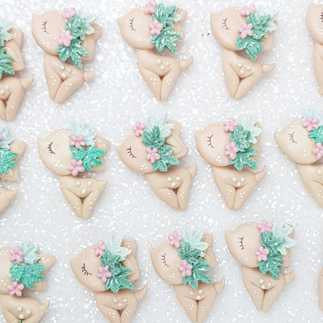 Deer - Beige - Embellishment Clay Bow Centre - Crafty Mood