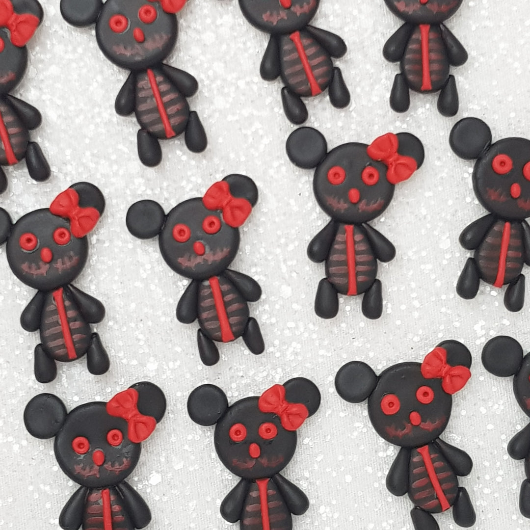 Skull Bear - Embellishment Clay Bow Centre - Crafty Mood